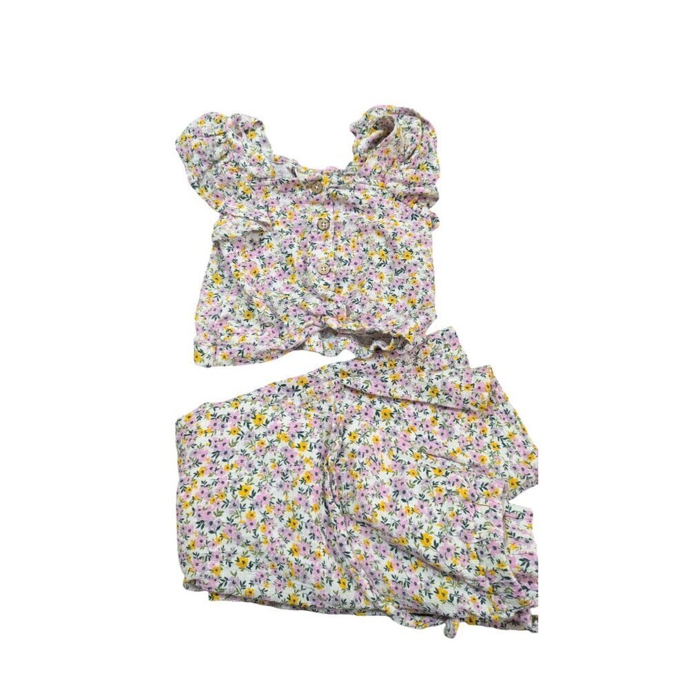 Rare‎ Editions 2-Piece Floral Pajama Set -  Girls size 7 top and bottom
